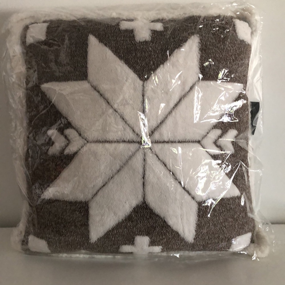 Large 20 by 20 inch Snowflake Decorative Pillow